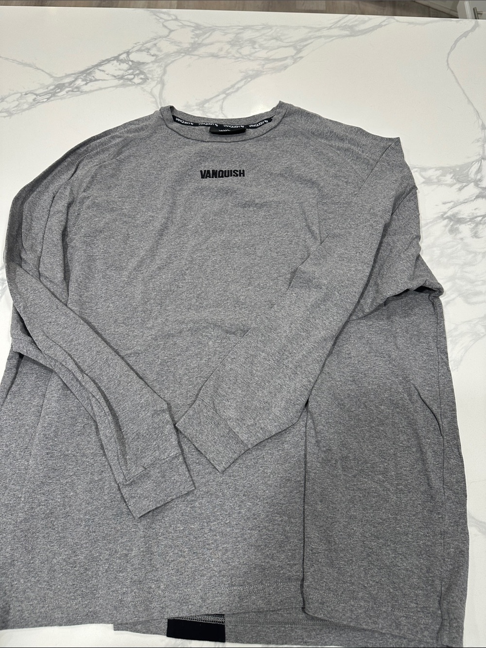 Vanquish Men's Long Sleeve Crewneck Tee - Gray
